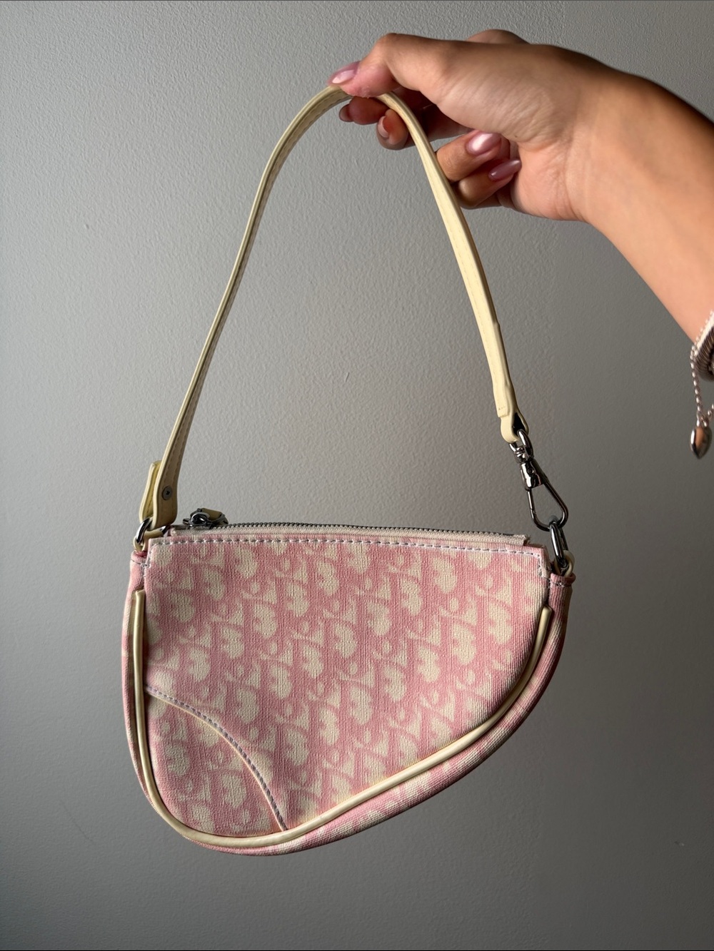 Pink saddle bag